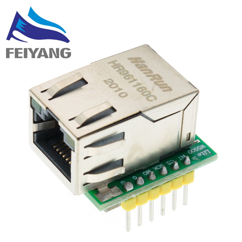 ชิปแปลงสัญญาณไฟฟ้า USR-ES1 W5500 SPI เป็น LAN อีเธอร์เน็ต TCP IP