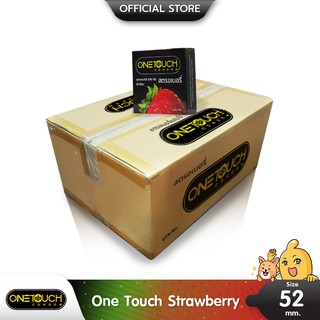 Onetouch Strawberry ถุงยางอนามัย หอมกลิ่นสตรอเบอรี่ ผิวเรียบ ขนาด 52 มม. บรรจุ 1 ลัง (144 กล่อง)