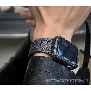 สายนาฬิกาข้อมือ คาร์บอนไฟเบอร์ พร้อมสายคล้อง สําหรับ Apple Watch iwatch 4 5 6 SE S7