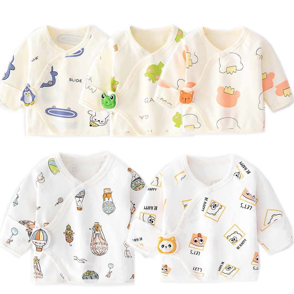 เสื้อท็อปกิโมโน ผ้าฝ้าย แบบครึ่งหลัง สไตล์กิโมโน สําหรับเด็กทารก