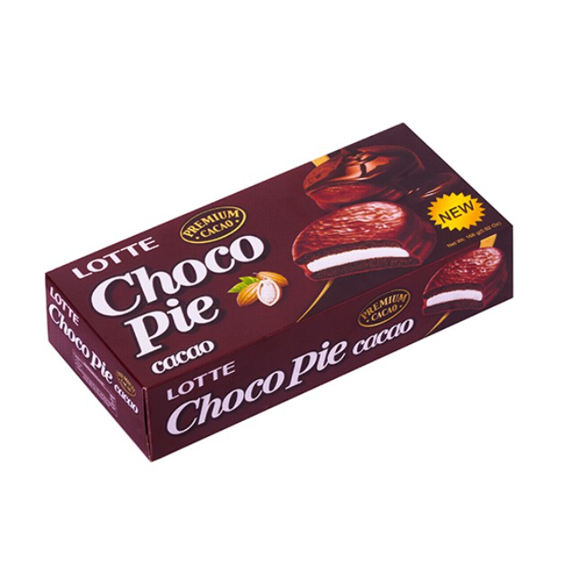 ล็อตเต้ ช็อกโกพาย คาเคา (Lotte Choco Pie Cacao) 6ชิ้น