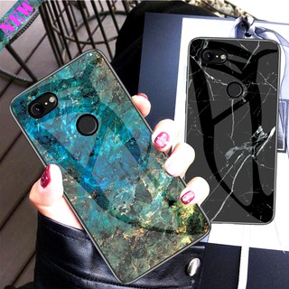 Google Pixel 1 2 3 4 XL Casing Fashion Marbled Glass Back Hrad Phone Case กรณีที่โทรศัพท์