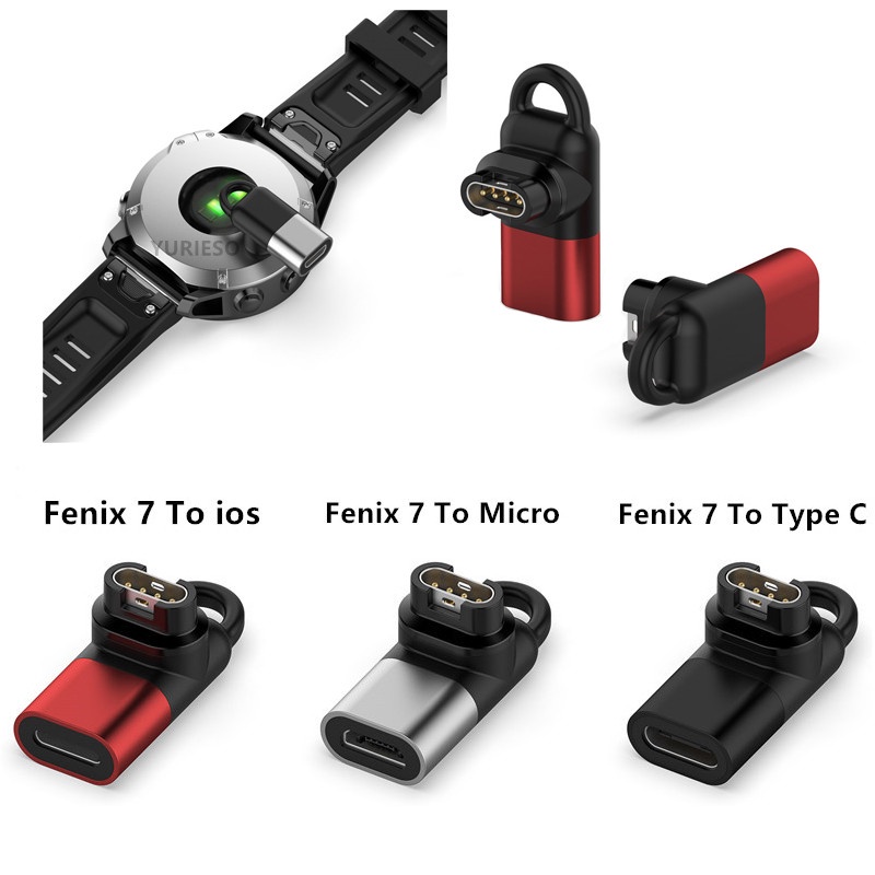 อะแดปเตอร์ชาร์จ Type C Micro ios USB ตัวเมีย เป็น 4pin สําหรับนาฬิกา Garmin Fenix 7 Garmin Fenix 6 Garmin Fenix 5 instinct 2S Venu 2 plus EPIX