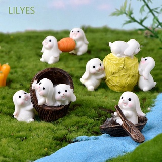 Lilyes โมเดลกระต่ายน่ารักขนาดมินิสําหรับตกแต่งบ้านตุ๊กตา 1/7ชิ้น