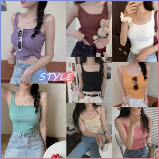 STYLE 🔥พร้อมส่ง🔥9536* แฟชั่นเสื้อกั๊ก เสื้อสายเดี่ยวไหมพรมทรงกล้าม งามน่ารักมากกกกก