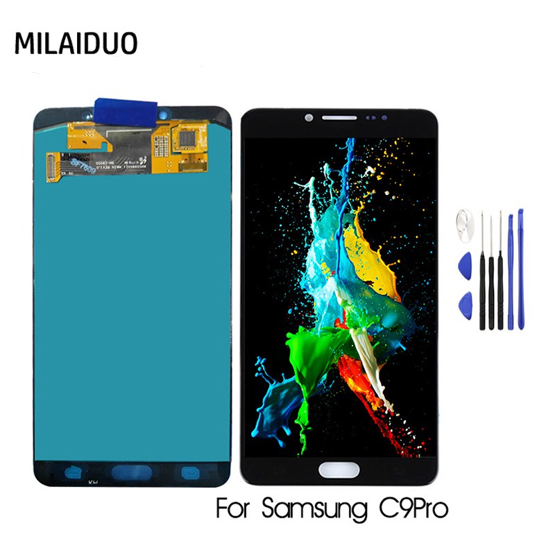 6.0 Super AMOLED LCD สําหรับ SAMSUNG GALAXY C9 Pro LCD C9000 C9 SM-C900Y จอแสดงผล Touch Screen Digit