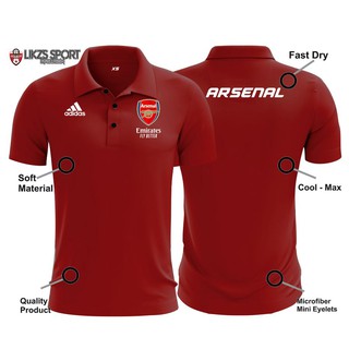 เสื้อโปโล ผ้าไมโครไฟเบอร์ ลายทีมฟุตบอล Arsenal Fc Travel Jersey DX2