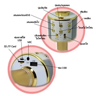 ไมโครโฟน + ลำโพงบลูทูธ WSTER รุ่น WS-858 สามารถเป็นไมค์ และลำโพงในเวลาเดียวกัน ฟังวิทยุ ได้ ปรับแอคโค เพื่อความบันเทิงท