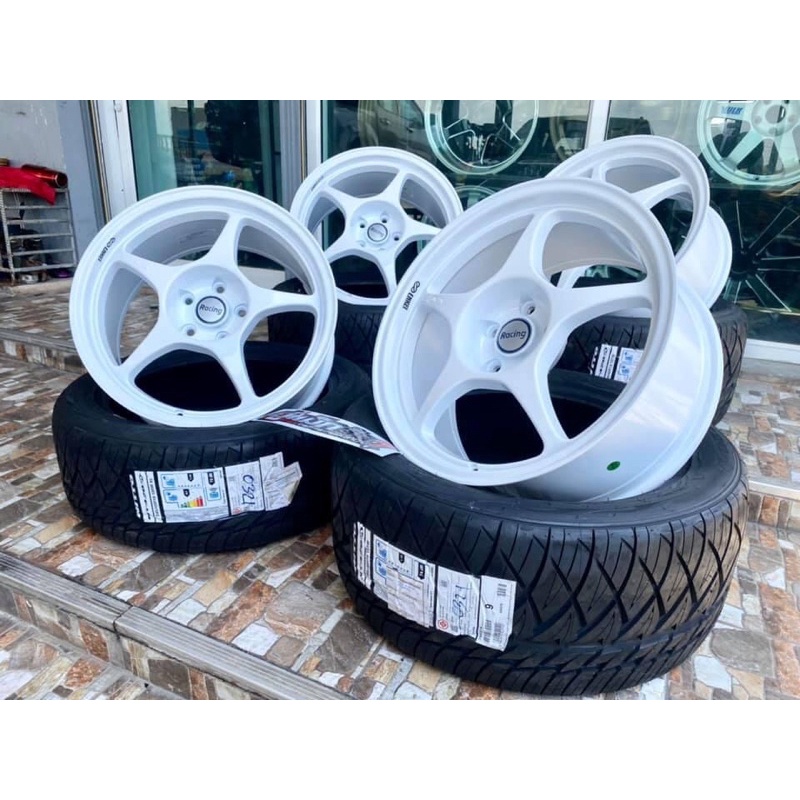 ล้อใหม่ Pro1 สีขาวขอบ18”พร้อมยางใหม่Nitto245/45R18,285/40R18