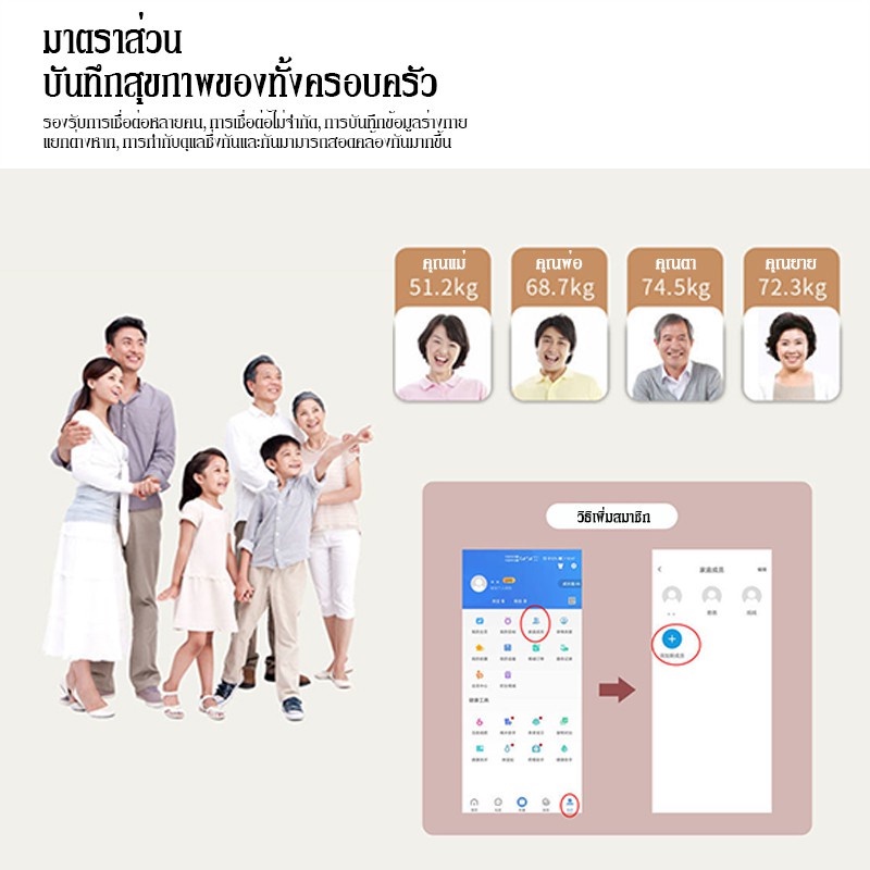 เครื่องชั่งน้ำหนักดิจิตอล  รับน้ำหนักได้ถึง 180KG  พร้อมจอLCD  เชื่อมต่อAPP+USBชาร์จ วัสดุกระจกเทมเปอร์ รุ่น-WS5036 - รูปที่ 3