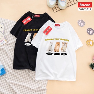 B0447 เสื้อยืด ผ้าคอตตอน 💗 สกรีน choose your favorite siberian husky Pomeranian Welsh corgi