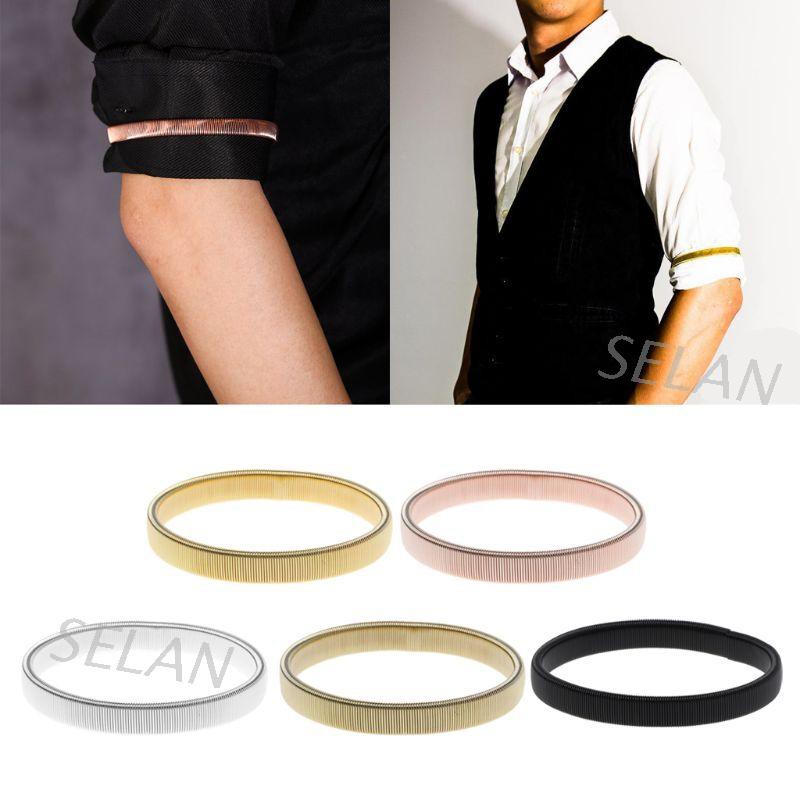 Arm Warmer Shirt Sleeve Holder Metal AntiSlip Elastic Bracelets