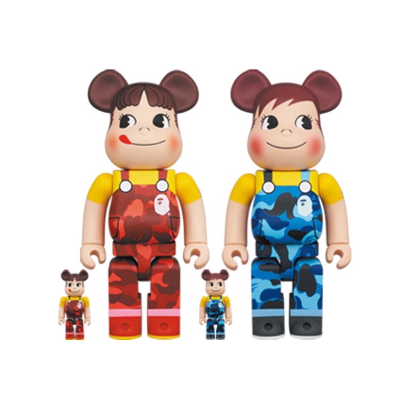 Bearbrick x Bape Peko-chan & Poko-chan 100% & 400% Set of 4