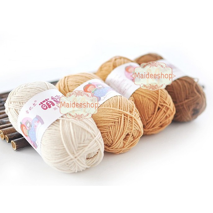 💥ไหมพรมคอตตอน+อะคริลิค 4Ply เกรดพรีเมี่ยม#2 ไหมมีความนิ่ม นุ่ม ไม่ขึ้นขน 💥 มีเก็บเงินปลายทางค่ะ COD