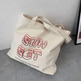 New กระเป๋าผ้าใบสะพายไหล่เดี่ยวสําหรับสตรี