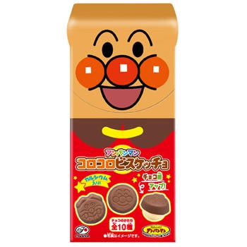 Anpanman KoroKoro Chocolate Biscuit อันปังแมน ขนมปังเคลือบช็อกโกแลต จากญี่ปุ่น (34กรัม)