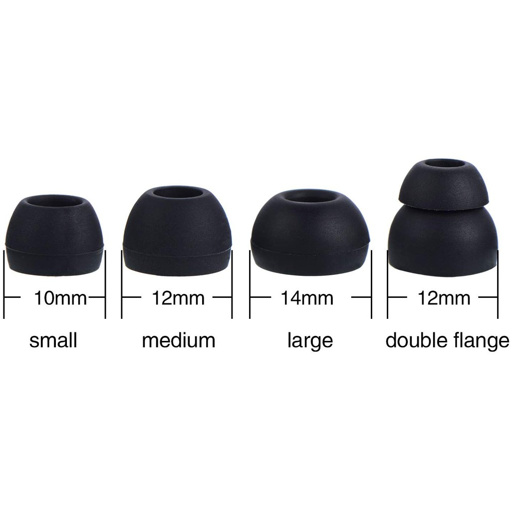 เปลี่ยนหูฟังซิลิโคน Eartips แผ่นรองหูฟังสําหรับหูฟัง Skullcandy สีดําและใส 8 คู่