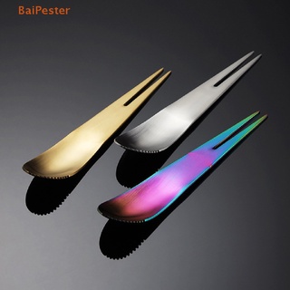 [BaiPester] Creative Stainless Steel Fruit Fork Dual-Use Multi-Purpose Ice Cream Dessert Spoon Fruit Fork Portable Cocktail Salad Fruit Forks Cake Fork