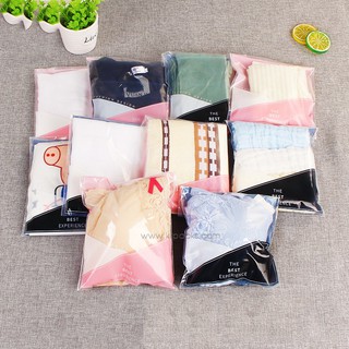 (สินค้าขายต่อใบ) ถุงฝากาว พิมพ์ลาย ขนาด 17 * 20 + 3 ซ.ม. มี 2 สี