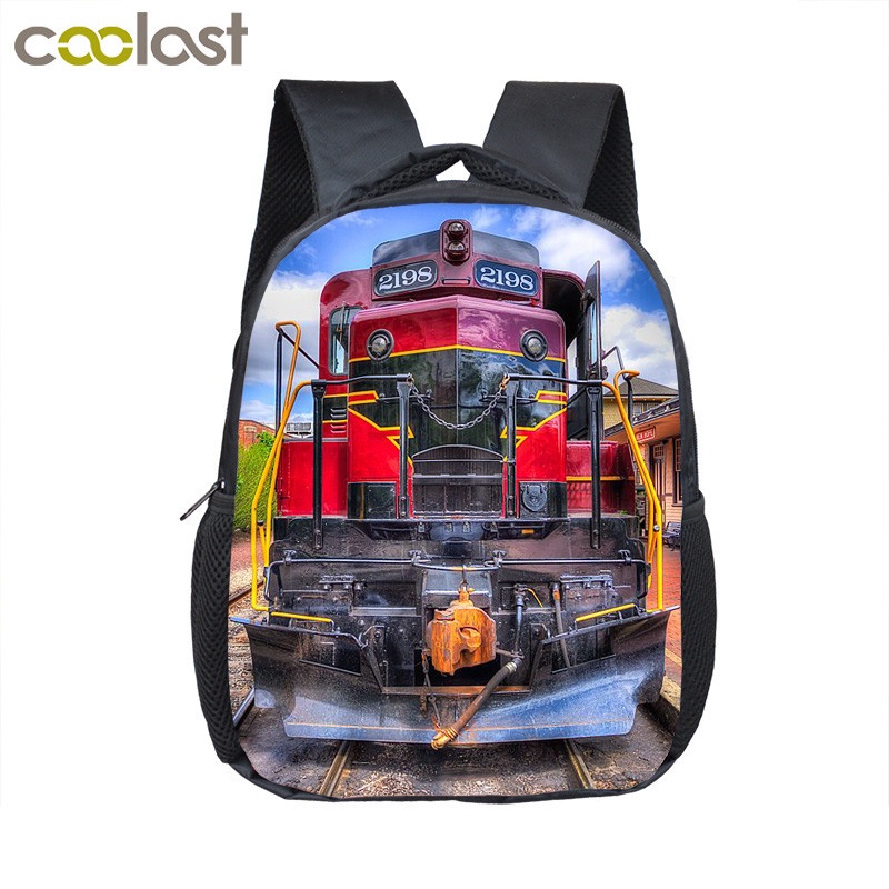 Steam Locomotive Train print Backpack Children School Bags Boys Girls ...