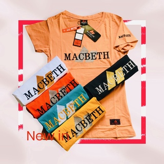 M.A.C.B.E.T.H. สําหรับผู้หญิงเสื้อยืดบุกรุกปัก ;oM