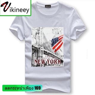 เสื้อยืดแขนสั้นลําลอง ผ้าฝ้าย พิมพ์ลายการ์ตูนธง Usa แฟชั่นฤดูร้อน สําหรับผู้ชาย