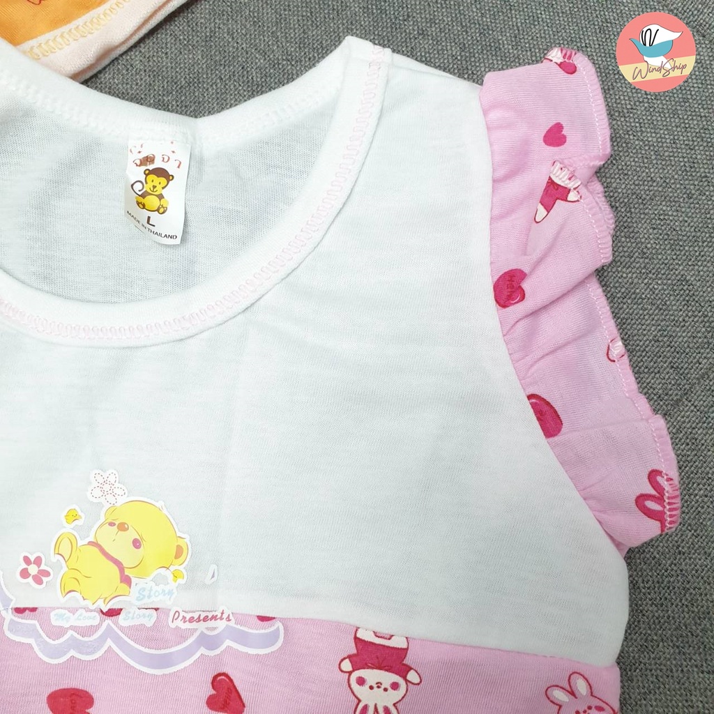 (3 ตัว 100 บาท) เสื้อเด็กอ่อน ตราจ๋อจ๋า แขนระบาย เสื้อแขนกุดเด็ก แขนกุดระบายแขน (KD157) - รูปที่ 6