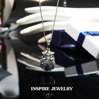 INSPIRE JEWELRY จี้ถุงทองระดับเพชรหนึ่งเม็ด บรรจุพลอยนพเก้าภายในถุงทอง พร้อมสร้อยคอยาว 16 น้ิว และกล่อง สวยงาม ปราณีต