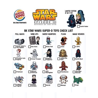 [RARE] MASCOT : BURGER KING 2005 STAR WARS COMPLETE THE SAGA รวม 21 ชิ้น ของใหม่ ไม่แกะซอง สินค้าหายาก ของแท้ 100%