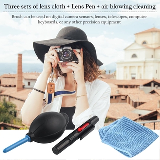 【ราคาต่ำสุด】Cleaning Cloth Brush and Air Blower In 1 Set Digital Camera kit Dust Cleaner