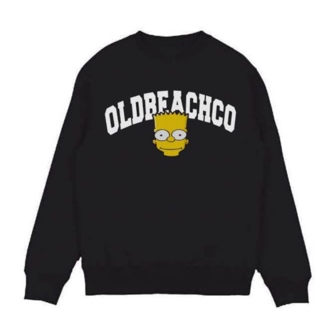 เสื้อคอกลม Oldbeach Simpson สีดํา