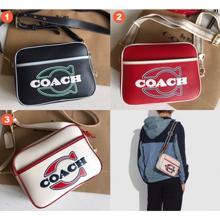 Coach C4673 Flight Bag ผู้หญิงผู้ชาย Crossbody Sling Camera Messenger Beg