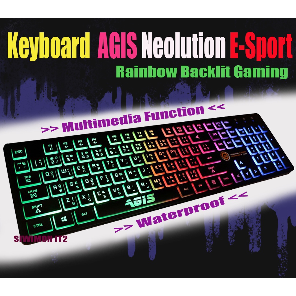 Keyboard AGIS Neolution E-sport Gaming ไฟ LED Rainbow Color