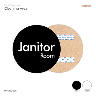 ป้ายสัญลักษณ์ janitor Room - สีดําและสีขาว