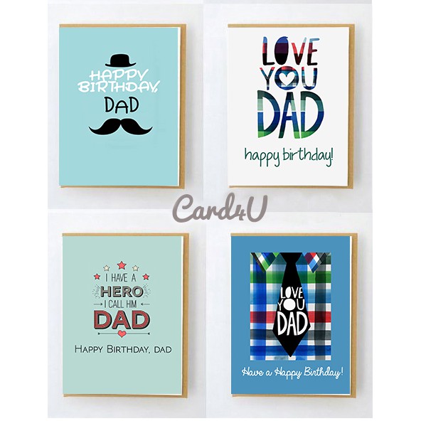 (พร้อมส่ง) การ์ดอวยพรวันเกิดแด่คุณพ่อ Happy Birthday Father มีให้เลือก 4 แบบ พร้อมซอง