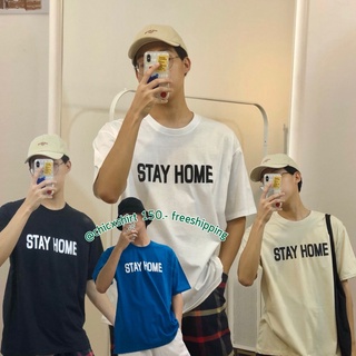 chicxshirt - เสื้อยืด OVERSIZE รุ่นสกรีน stay home ( อก 44 ยาว 28 )