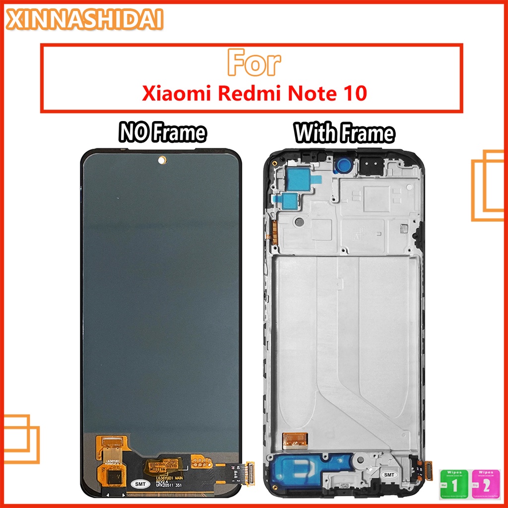 6.43 AA  For Xiaomi Redmi Note 10 4G LCD with Frame M2101K7AG Touch Panel Screen Digitizer For Redmi