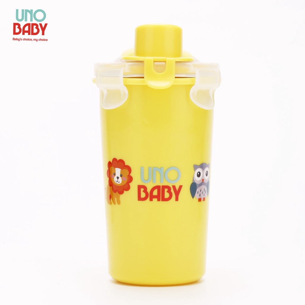 Uno Baby ถ้วยน้ำสแตนเลสสำหรับเด็กพร้อมฝาปิดและหลอดดื่ม 360ml