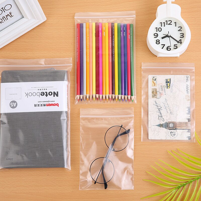 [Featured] ถุงซิปล็อค พลาสติกใส PE แบบหนา ปิดผนึกได้ สําหรับใส่เครื่องประดับ อาหาร 100 ชิ้น