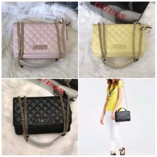 กระเป๋า สะพาย Guess ELLIANA รุ่นสุดฮิต แท้ outlet ผู้หญิง เหลือง ดำ ชมพู สวยหรู