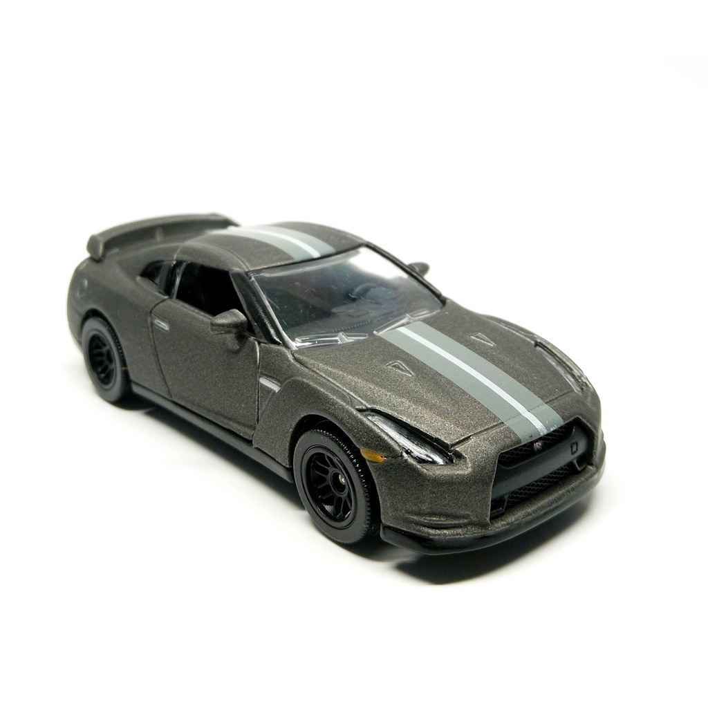 Majorette Nissan GT-R R35 - with Stripes - Dark Grey Color /Wheels D6CSB /scale 1/61 (3 inches) no P