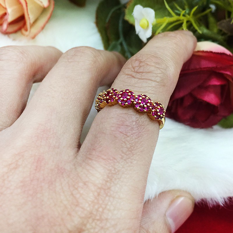 แหวน Dior งานHi:ens1:1 แหวนคู่ แหวนทองฝังพลอยทับทิม แหวนพลอย แหวนทอง แหวนเสริมบารมี ใส่ออกงานได้ ฟรีถุงกำมะหยี่