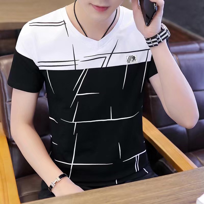 AVONE **พร้อมส่งจากไทย** เสื้อยืดคอกลมผู้ชาย แฟชั่นสไตล์เกาหลี 0048