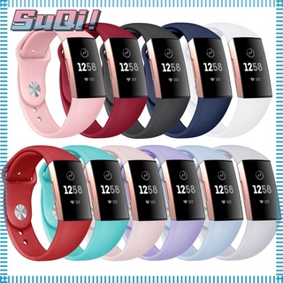 suqi สายนาฬิกาข้อมือสําหรับ fitbit charge 3 smart watch