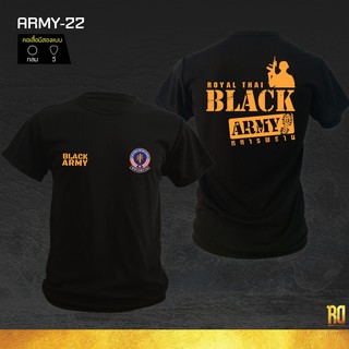 ARMY-22เสื้อซับในทหารพราน เสื้อทหาร  แขนสั้นคอกลม เสื้อยืด BLACK ARMY