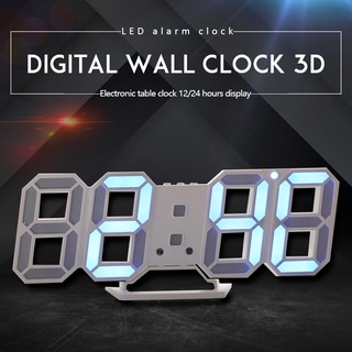 นาฬิกาดิจิตอล LED 3D แฟชั่น แขวนผนัง ติดผนัง ตั้งโต๊ะ เวลา วันที่ อุณหภูมิ Modern Digital Wall Clock Digital 2021