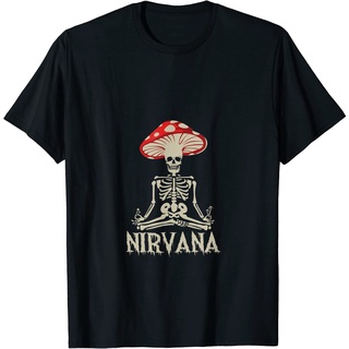 เสื้อยืดอินเทรนด์ผู้ชายอินเทรนด์ผู้หญิงNirvana skeleton yogi เสื้อยืดคอกลม แขนสั้น ผ้าฝ้าย แฟชั่นฤดูร้อนS-3XL