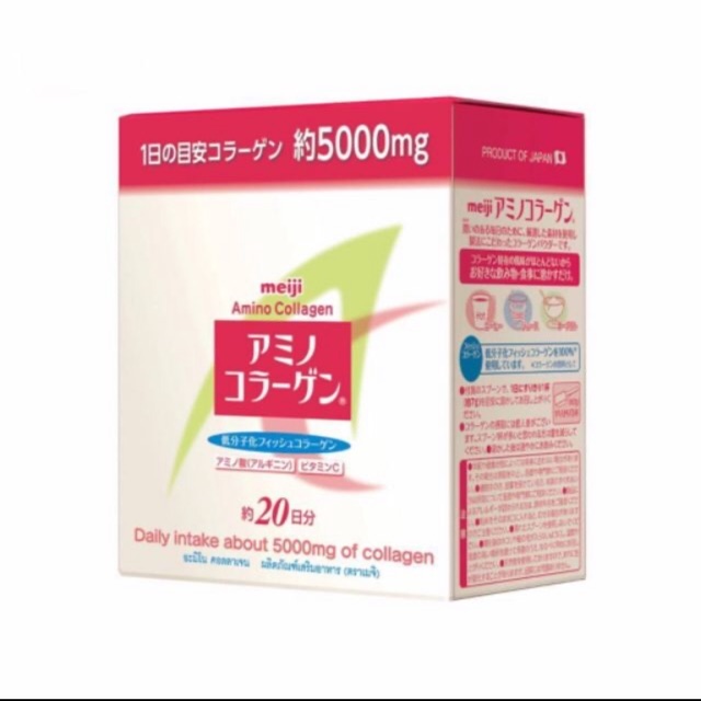 Meiji Amino Collagen Refill Pack [140 g.] เมจิ อะมิโน กล่องชมพู ชนิดกล่องเติม ของแท้100%