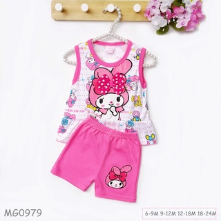 ใส่โค้ด 4SMPVLG7 ลดทันที 10% ชุดเด็กเสื้อกล้าม พร้อมกางเกง ลายมายเมดลดี้ My melody