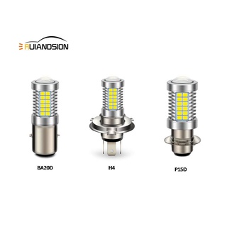 Ruiansion ไฟหน้ารถจักรยานยนต์ BA20D H4 P15D 6V LED สีขาว